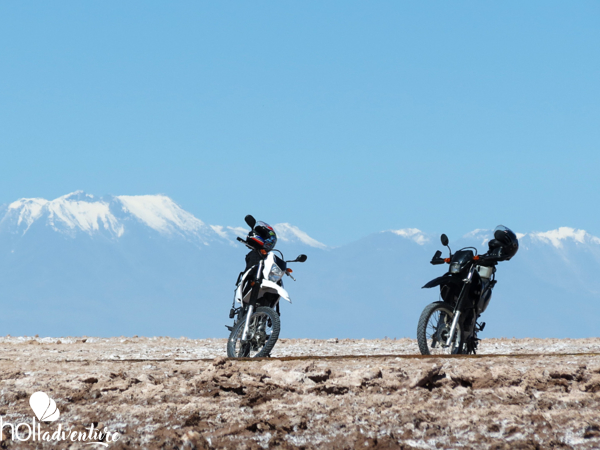 Motorcycle tour,  Atacama salt flat, Antofagasta region, Chile. - “ATACAMA SALT FLAT & ALTIPLANIC LAGOONS ON MOTORCYCLE” TOUR
