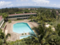 Panoramic aereal hotel & pool view