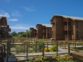wood cabins panoramic view