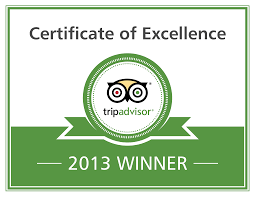 TripAdvisor Certificate of Excellence 2013.